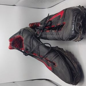 Red and Black Nike Running Track Shoes